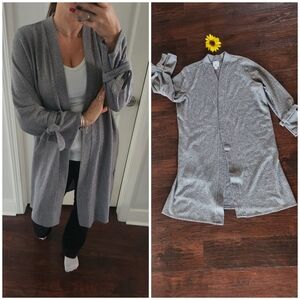Sunday Gray Women's Open Front Cardigan Sweater🤍🩶🤍